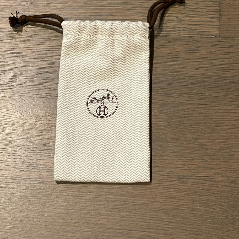 Hermès Cream Drawstring Pouch